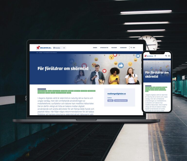 Anslagstavlan, desktop webb och mobilwebb