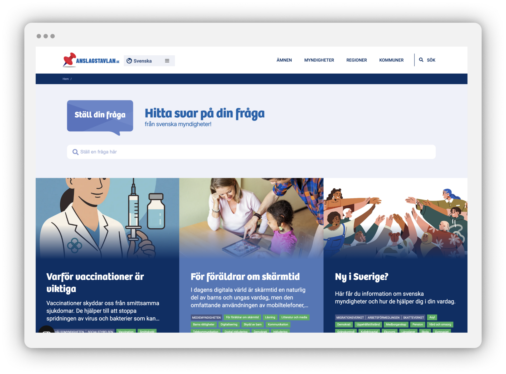 Anslagstavlan på svenska