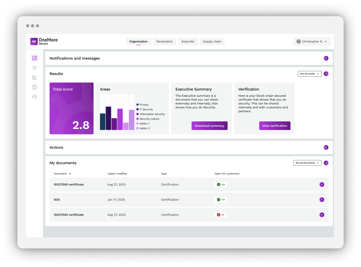 One more secure - del av Saas tjänst